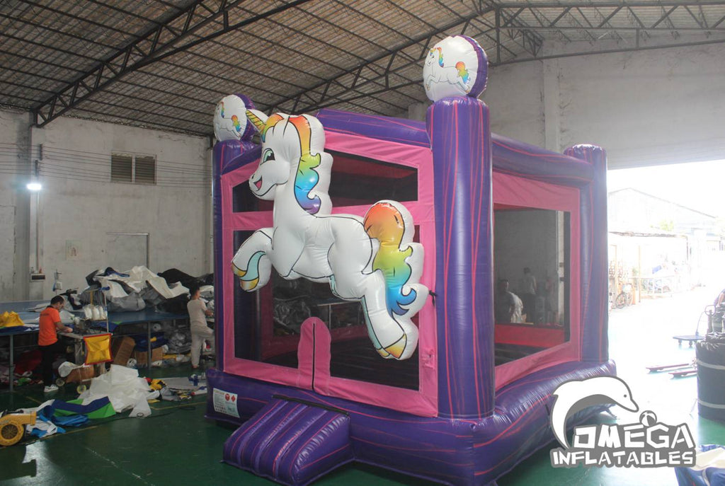 Inflatable 3D Unicorn Bounce House