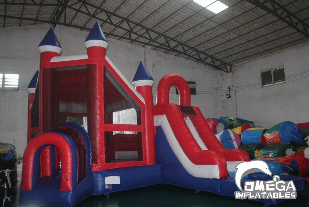 Patriotic Deluxe Castle Inflatable Water Combo