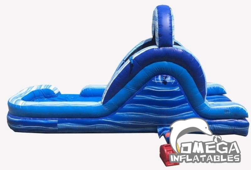 12FT Blue Marble Rear Entry Wet Dry Inflatable Slide