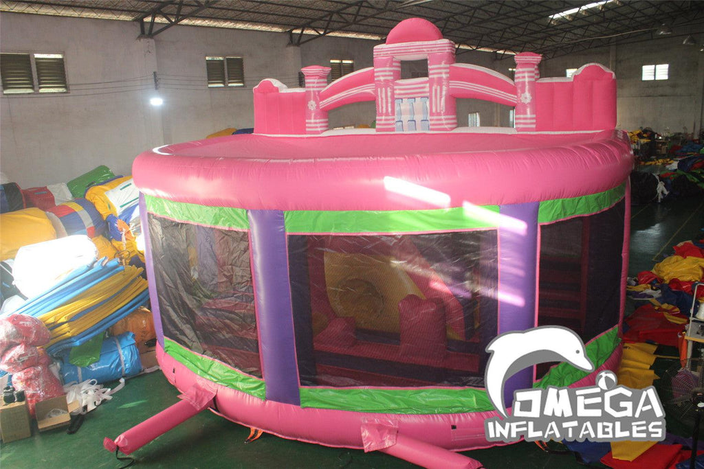 Flower Castle Inflatable Combo Princess Bounce House for Sale - Omega Inflatables Factory