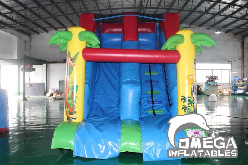 13FT Jungle Animals Palm Tree Dry Slide