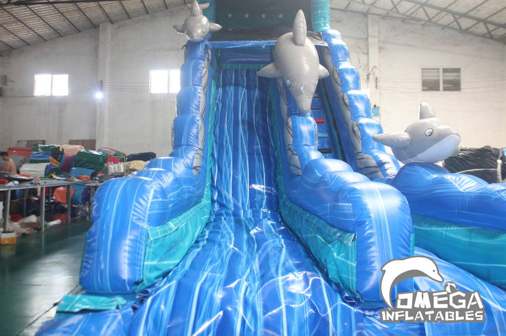19FT Dolphin Inflatable Water Slide