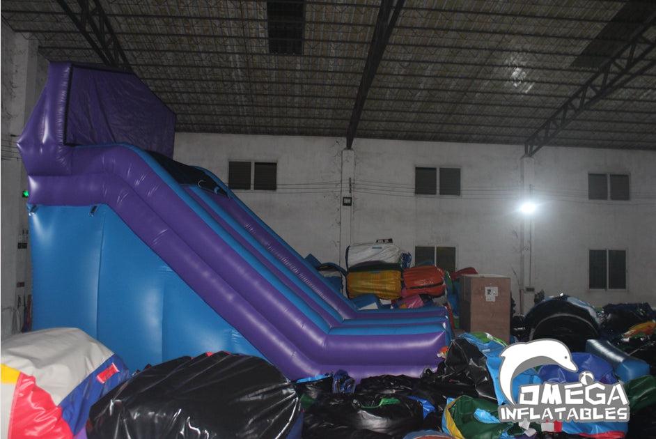 18FT Blue and Purple Modular Wet Dry Slide Commercial Water Slide - Omega Inflatables Factory