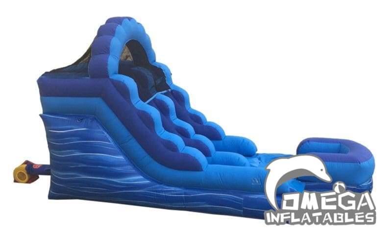 14FT Blue Marble Wet Dry Inflatable Slide