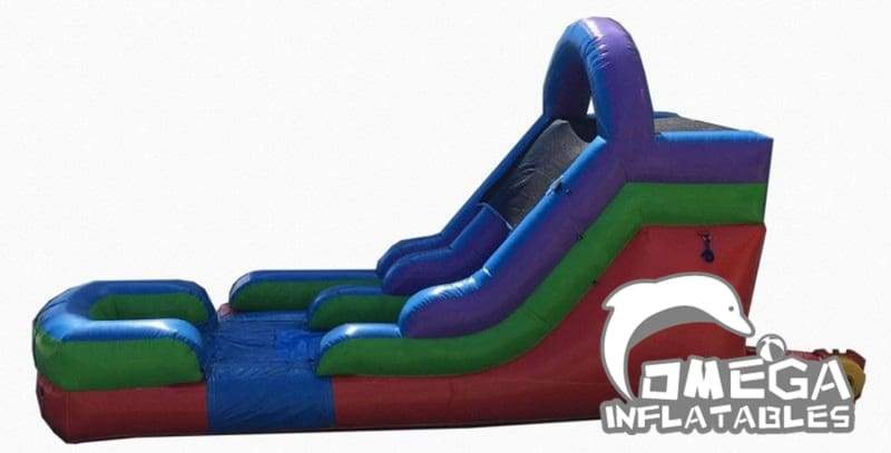 14FT Retro Rainbow Wet Dry Inflatable Slide