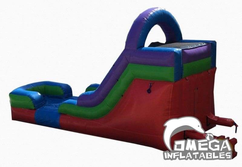 14FT Retro Rainbow Wet Dry Inflatable Slide