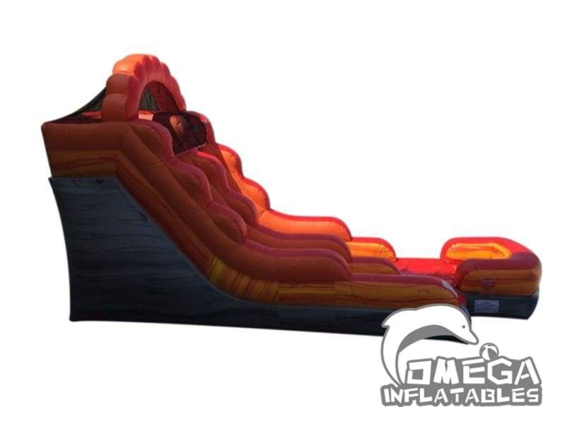 14FT Fire Red Marble Wet Dry Inflatable Slide