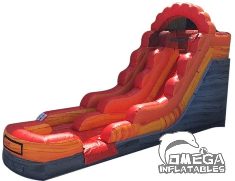 14FT Fire Red Marble Wet Dry Inflatable Slide