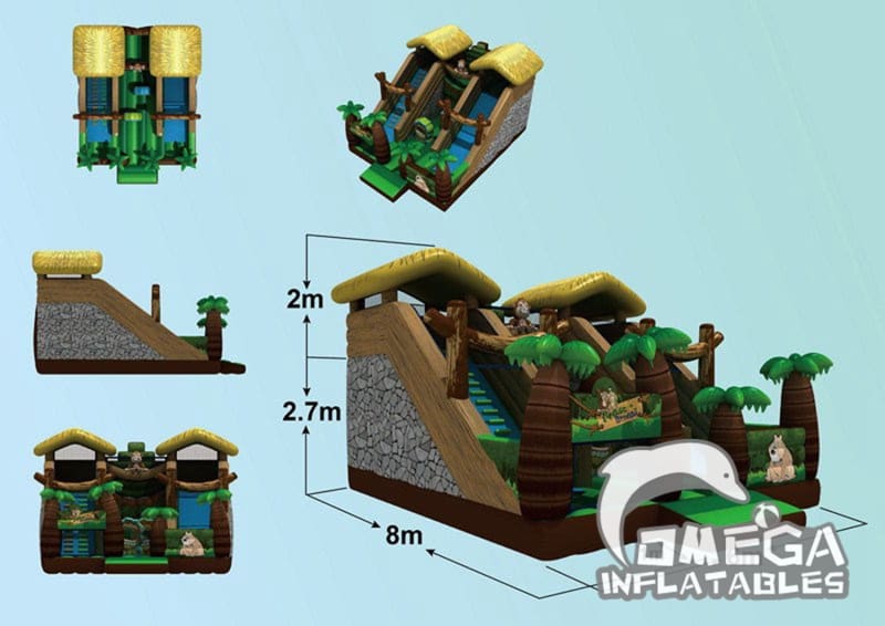 15FT Inflatable Jungle Monkey Slide