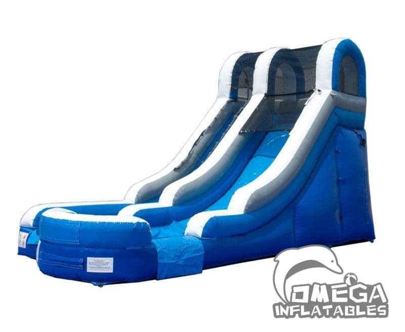 15FT Blue and White Wet Dry Inflatable Slide