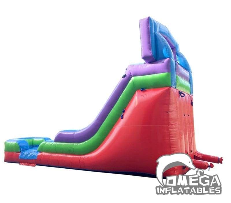 15FT Modular Retro Rainbow Inflatable Water Slide