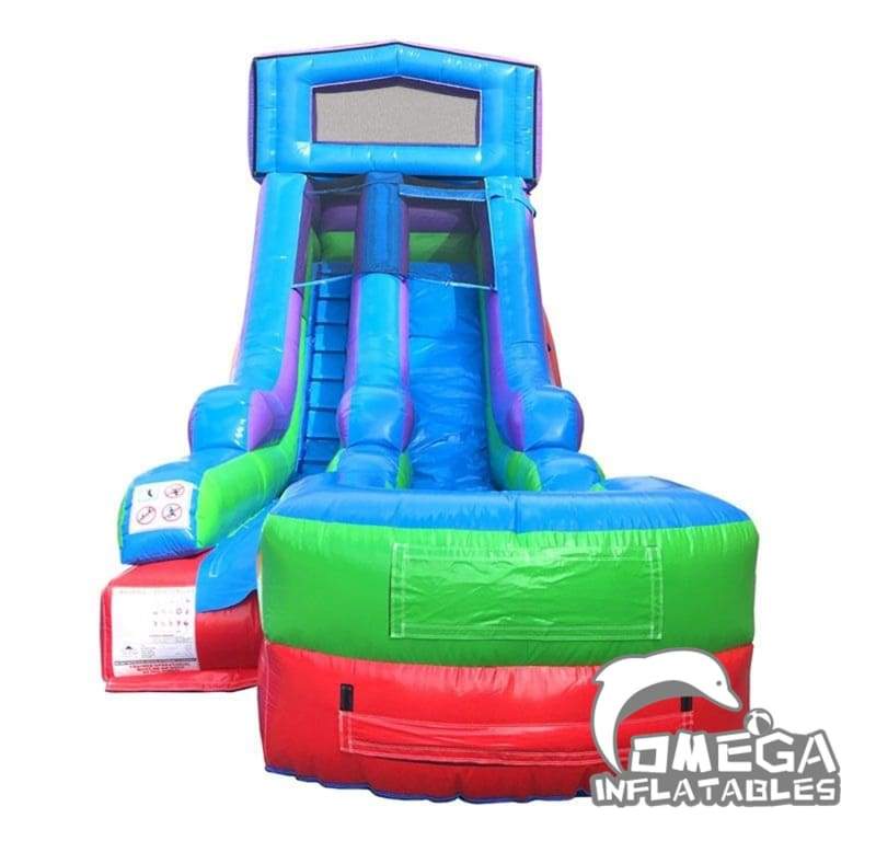 15FT Modular Retro Rainbow Inflatable Water Slide