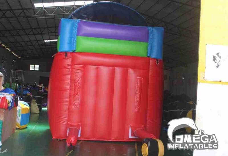 15FT Retro Rainbow Wet Dry Inflatable Slide