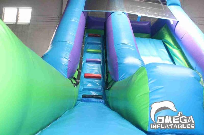 15FT Retro Rainbow Wet Dry Inflatable Slide