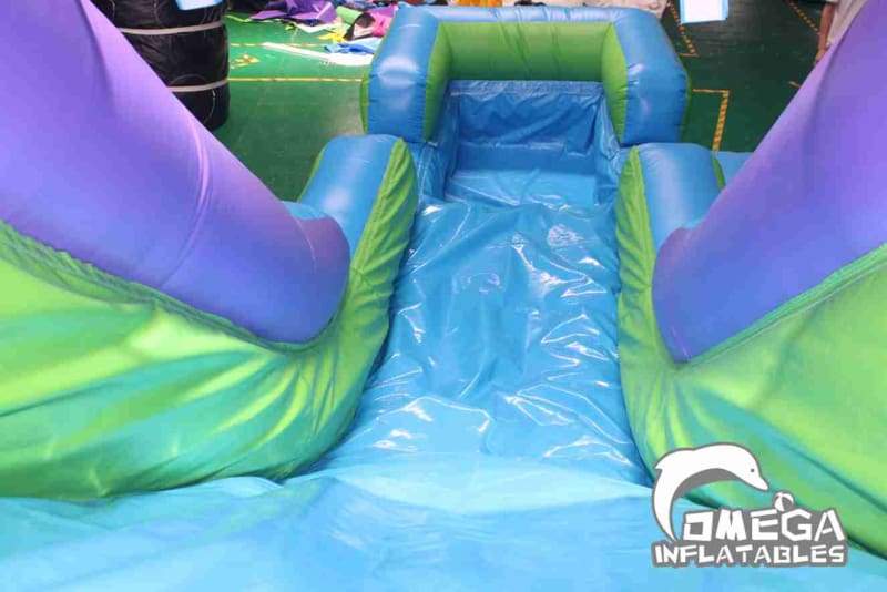 15FT Retro Rainbow Wet Dry Inflatable Slide