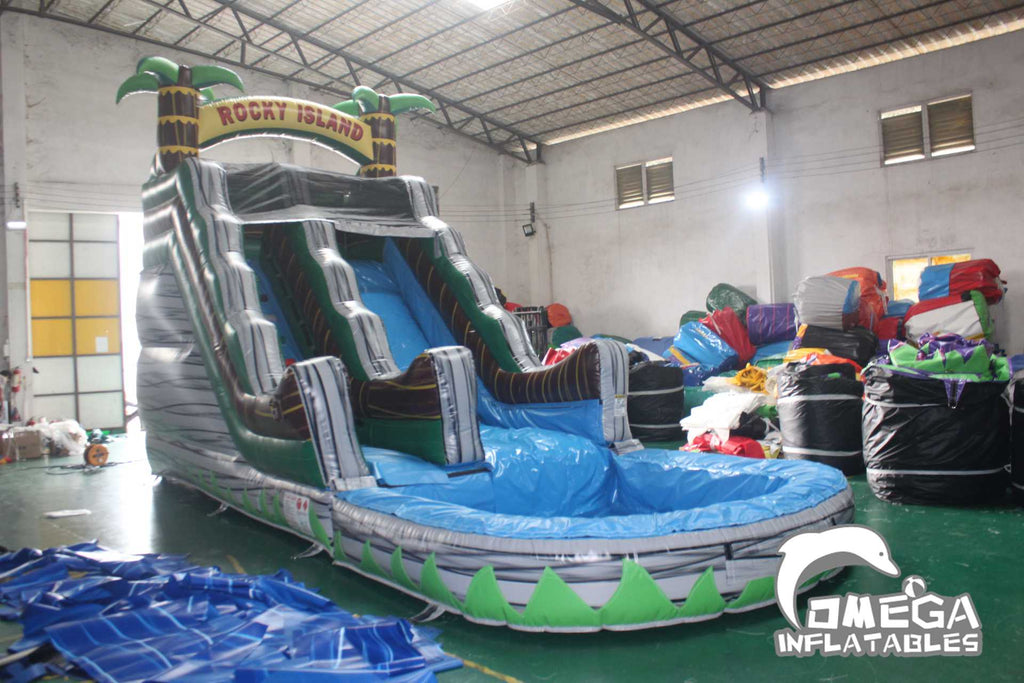 16FT Rocky Island Commercial Inflatable Water Slide for sale