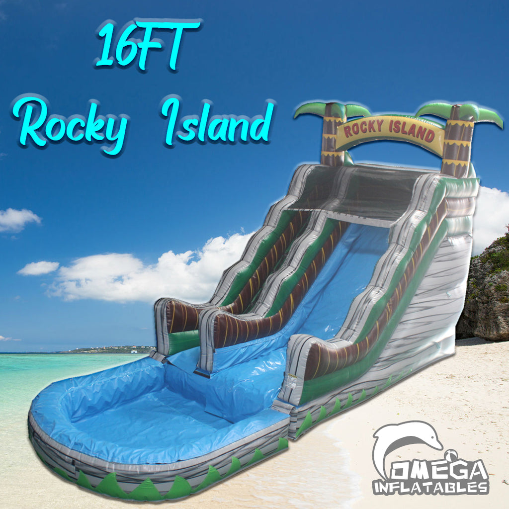 16FT Rocky Island Commercial Inflatable Water Slide for sale
