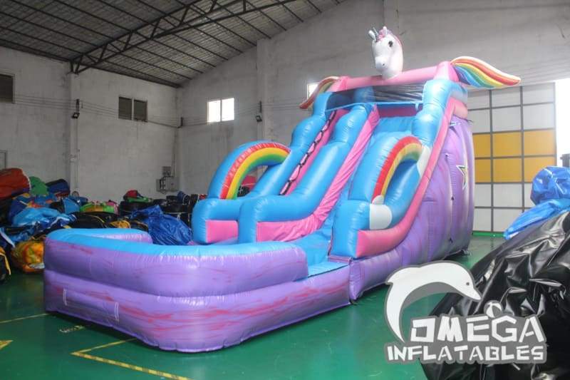 16FT Unicorn Rainbow Water Slide