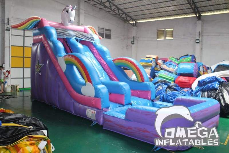 16FT Unicorn Rainbow Water Slide