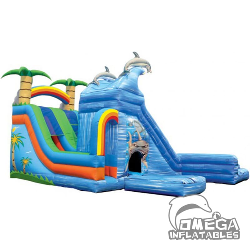 18 Wet & Wild Dual Slide with Pools Inflatable Water Slide