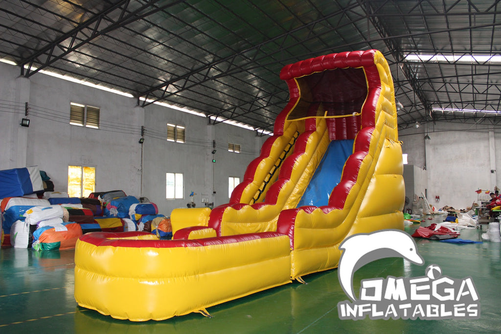 18FT Drop Falls Yellow Commercial Inflatables Water Slide