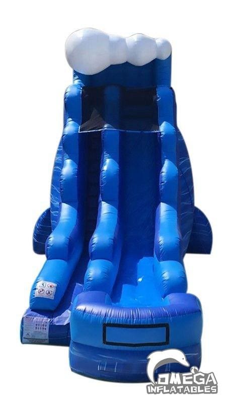 18FT Blue Marble Wave Wet Dry Inflatable Slide