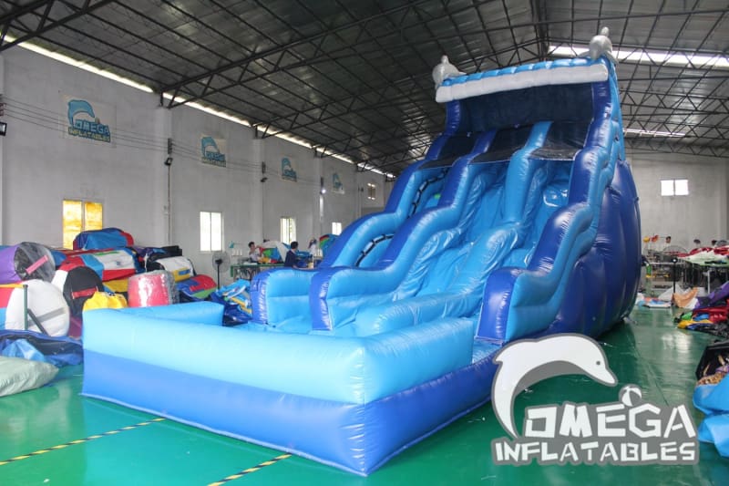 18FT Dolphin Rip N Dip Water Slide - Omega Inflatables Factory