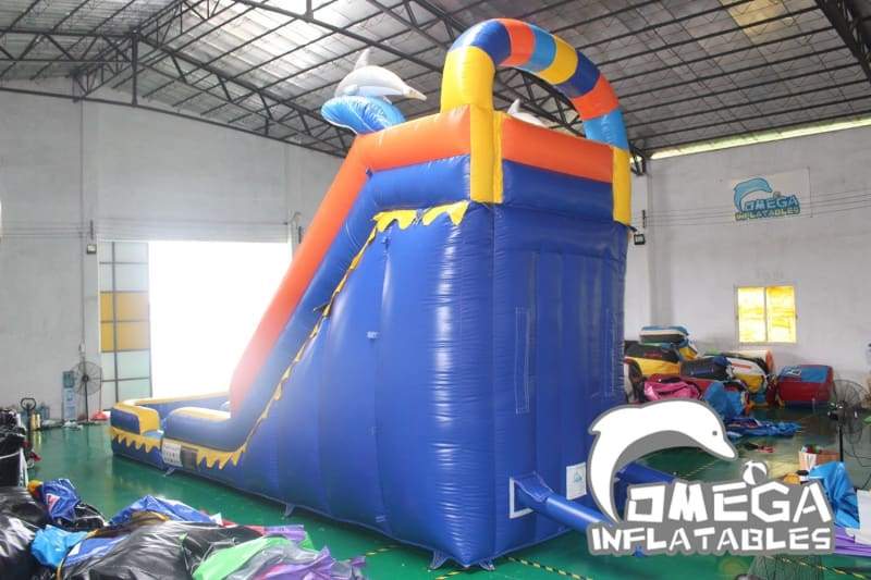 18FT Dolphin Splash Wet Dry Slide - Omega Inflatables Factory