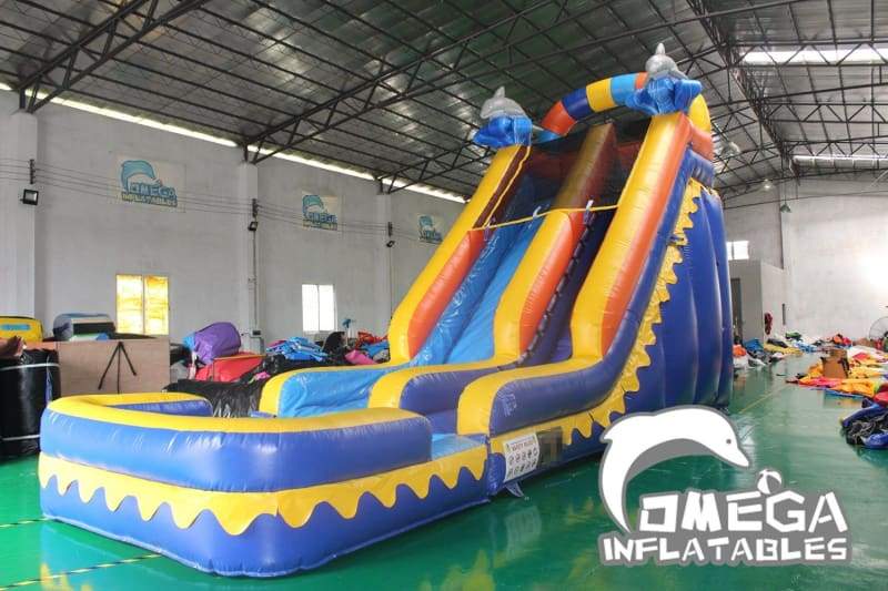 18FT Dolphin Splash Wet Dry Slide - Omega Inflatables Factory