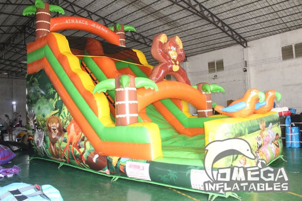 Omega Inflatables Factory - 18FT Jungle Safari Inflatable Slide