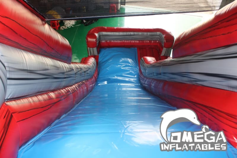 18FT Marble Red Dry Slide - Omega Inflatables Factory