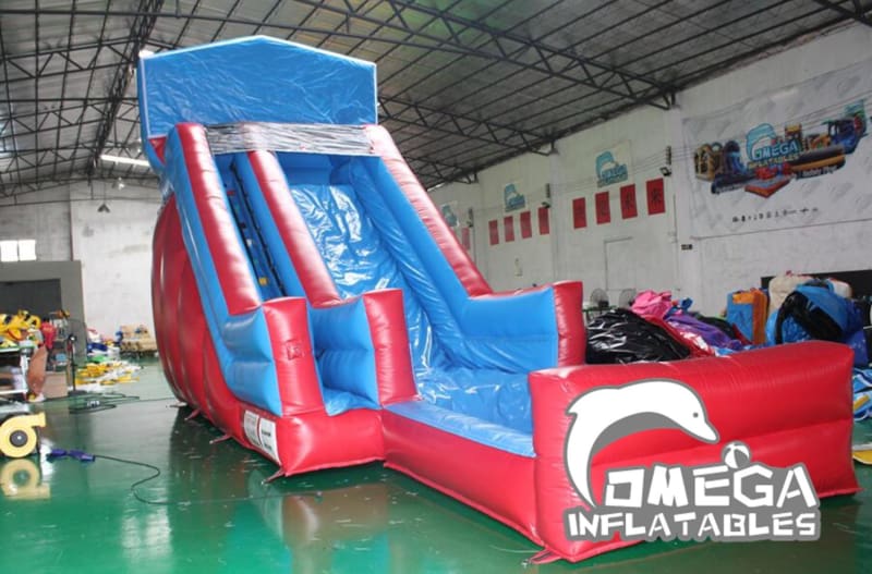 18FT Red and Blue Modular Wet Dry Slide