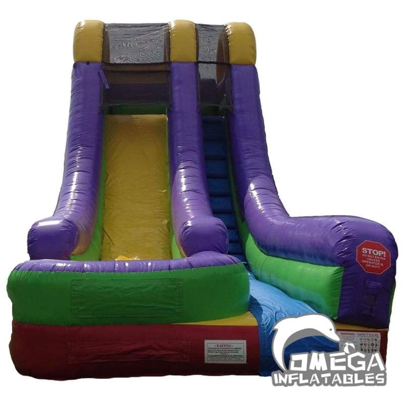 18FT Retro Rainbow Wet Dry Inflatable Slide