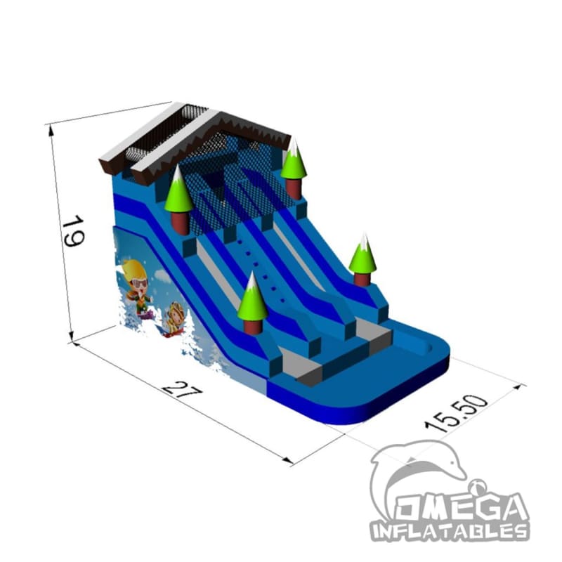 18FT Snow Resort Super Wet Dry Dual Lane Slide