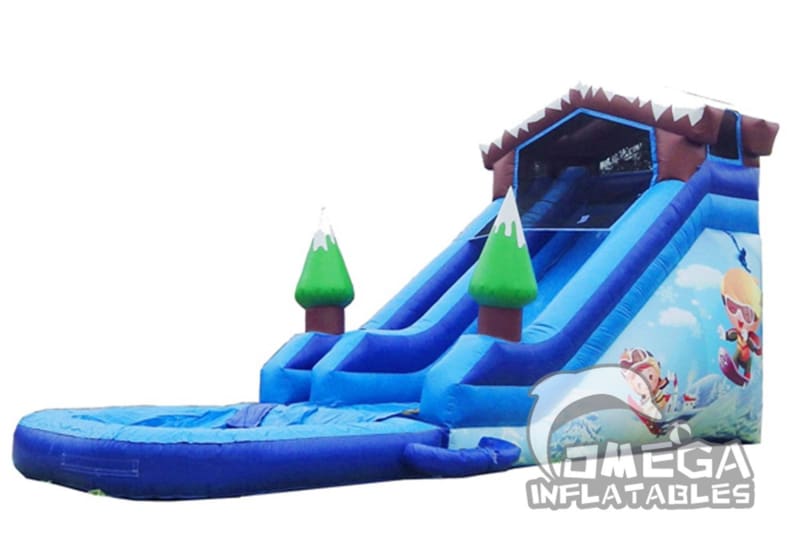 Omega Inflatables Factory - 18FT Snow Resort Super Wet Dry Slide