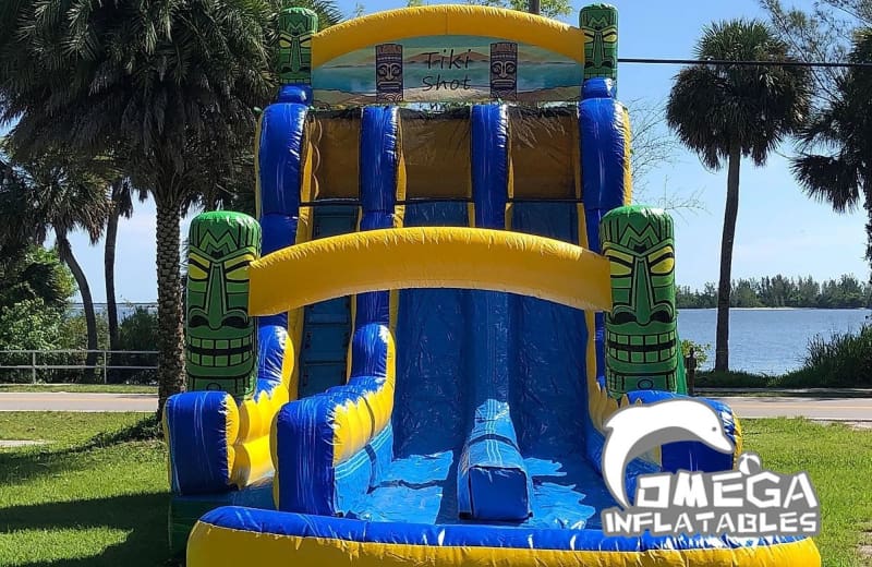 18FT Tiki Shot Dual Lane Water Slide