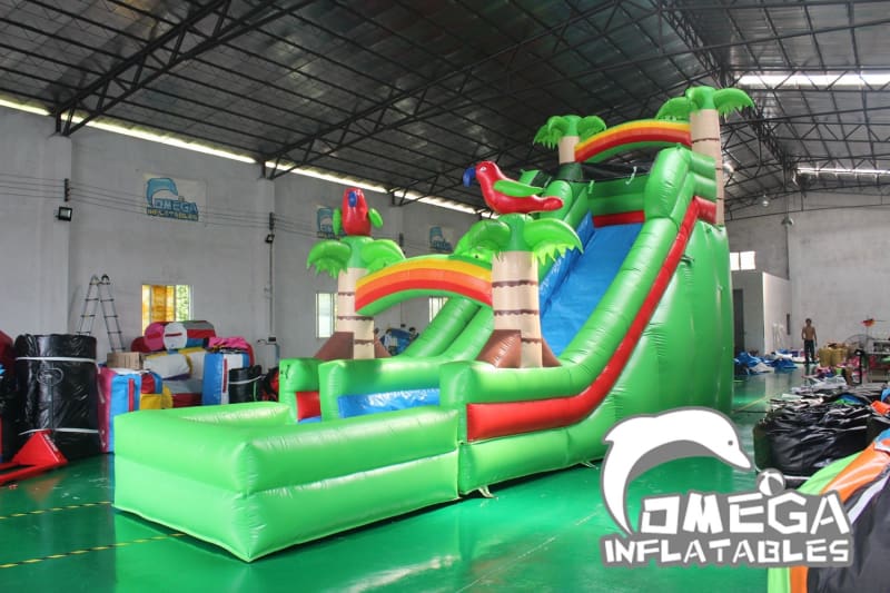 18FT Tropical Rain Forest Wet Dry Slide - Omega Inflatables Factory
