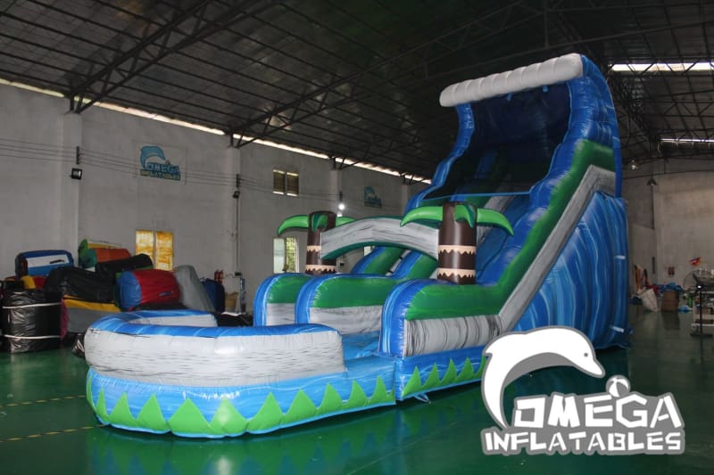 18FT Tropical Rush Wet Dry Slide - Omega Inflatables Factory