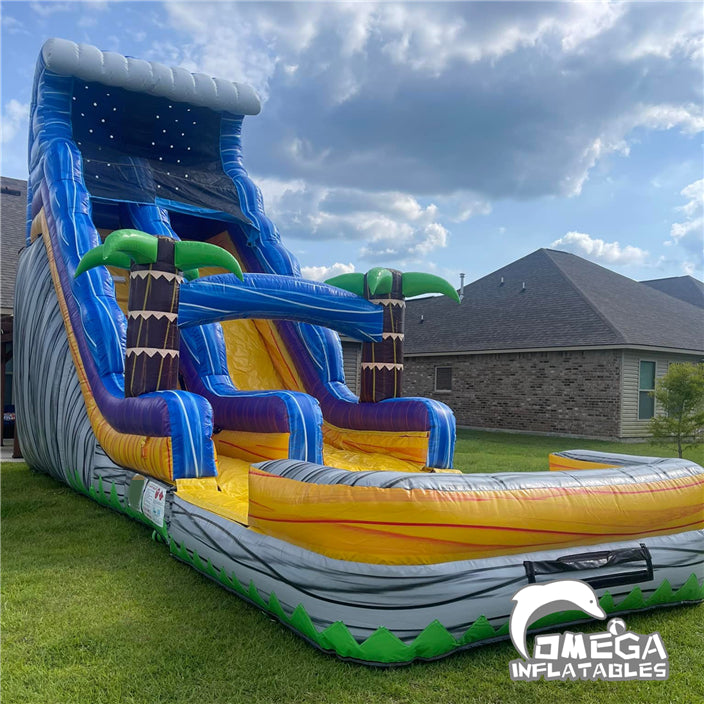20FT Tropical Wave Marble Inflatable Water Slide