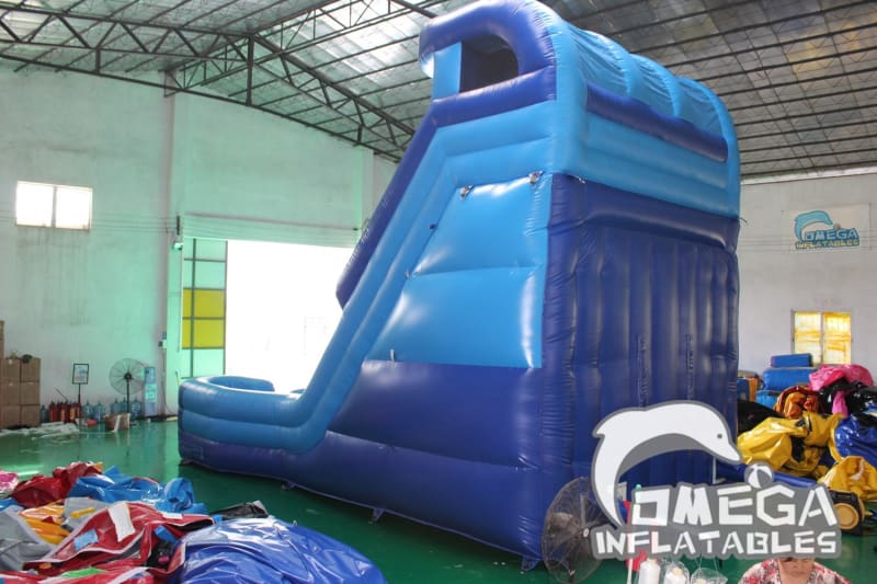 20FT Blue Double Lane Water Slide - Omega Inflatables Factory