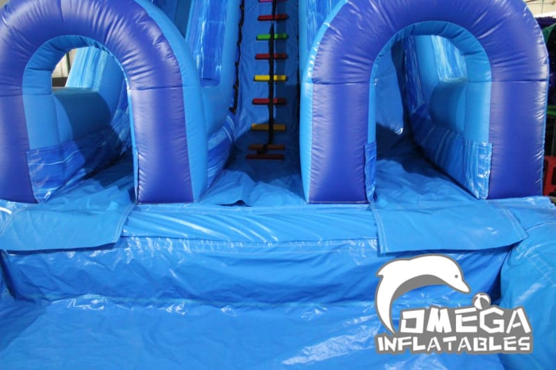 20FT Blue Marble Double-Arch Water Slide