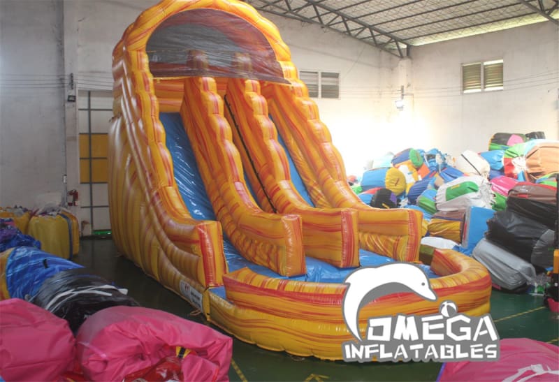 20FT Lava Fall Dual Lane Wet Dry Slide