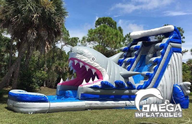 24FT Shark Dual Lane Water Slide