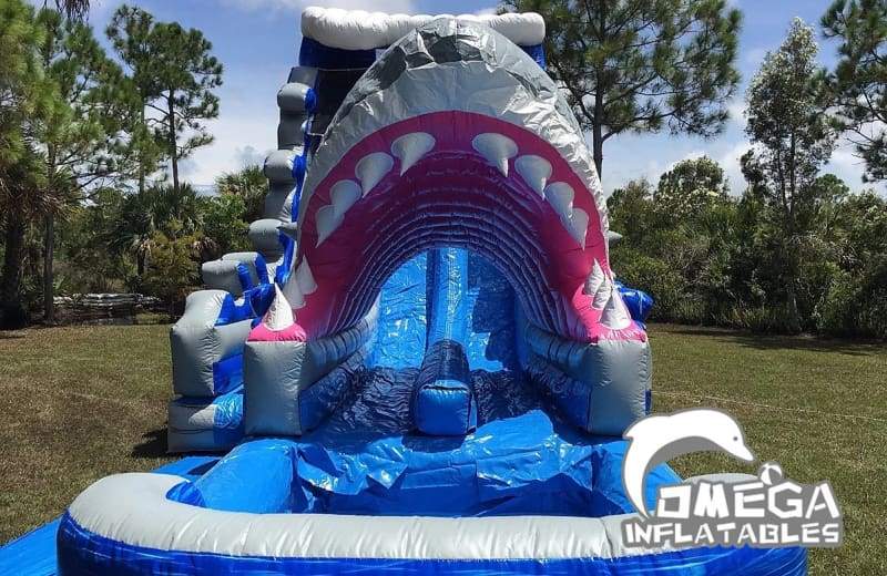 24FT Shark Dual Lane Water Slide