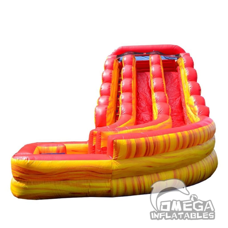 20FT Volcano Curve Dual Lane Wet Dry Slide