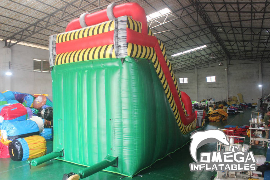 20FT Danger Zone Toxic Theme Inflatable Dual Lane Water Slide