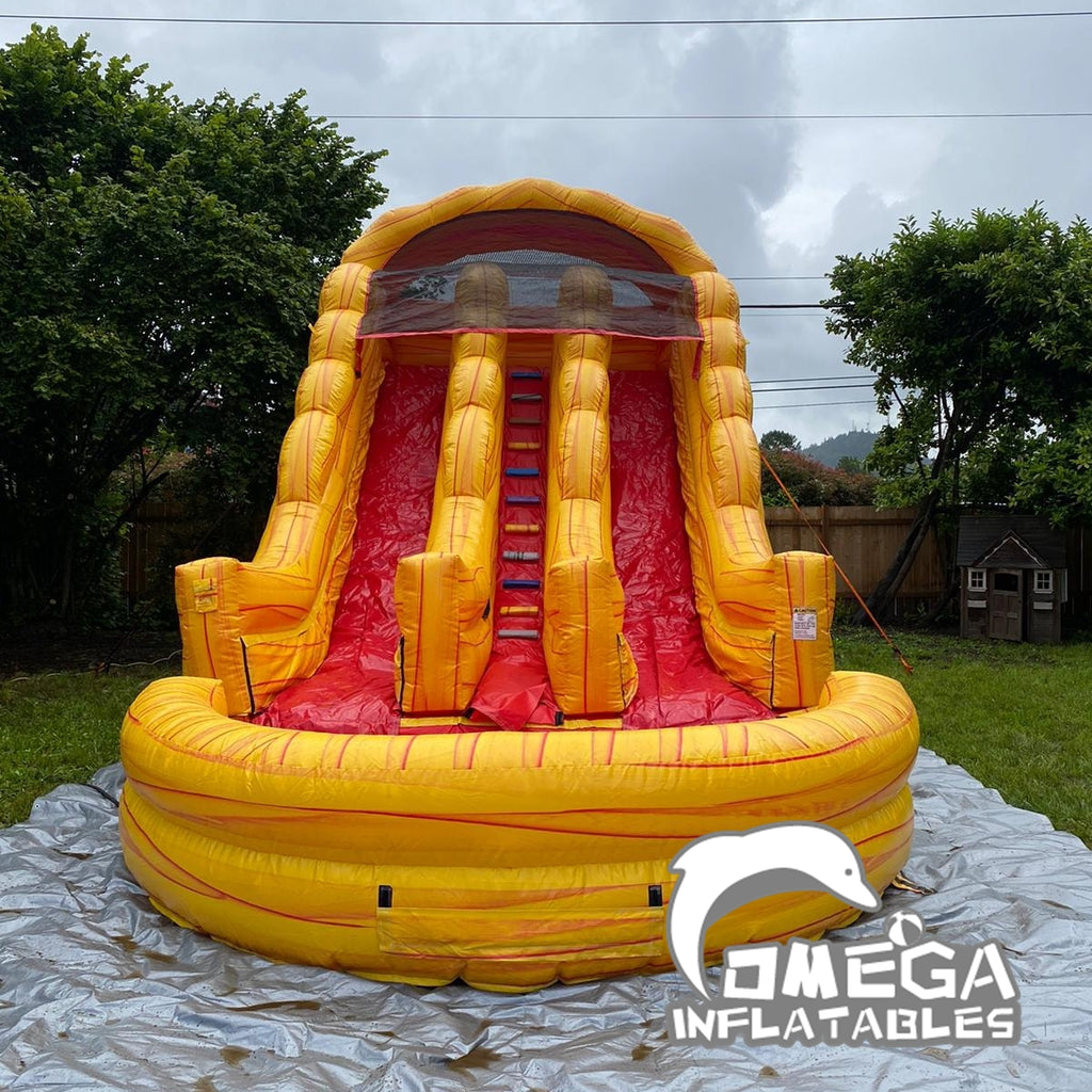 18FT Lava Fall Dual Lane Water Slide