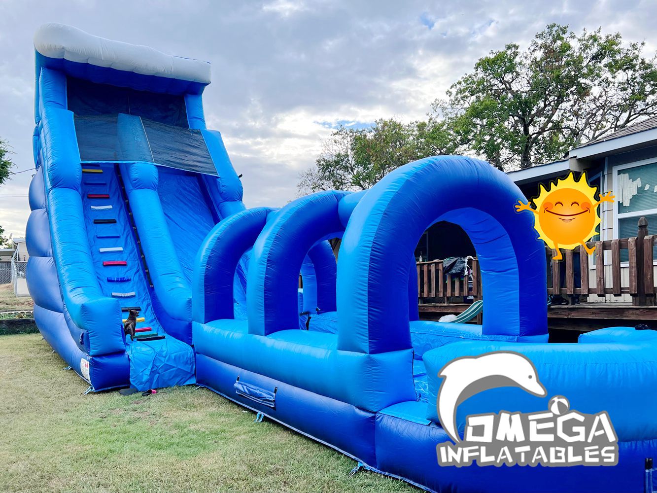 Blue Wave Inflatable Slide Omega Inflatables Factory - 22FT Blue Wave Water Slide