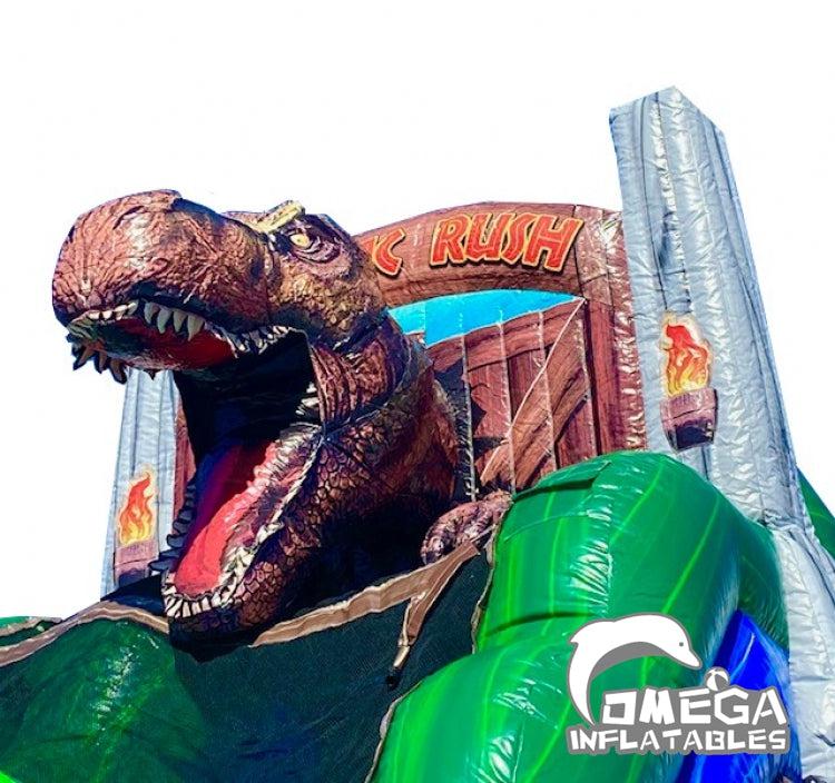 24FT Inflatable Jurassic Rush Water Slide - Omega Inflatables Factory