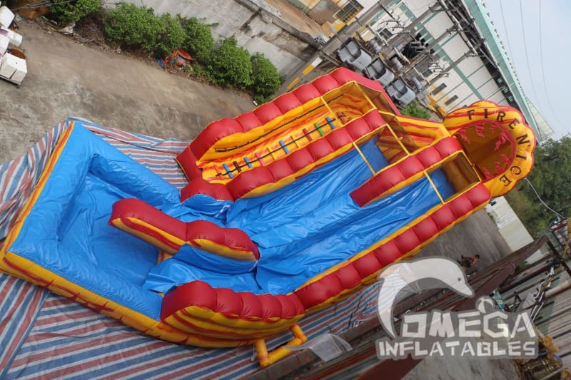 22FT Fire and Ice Water Slide - Omega Inflatables Factory